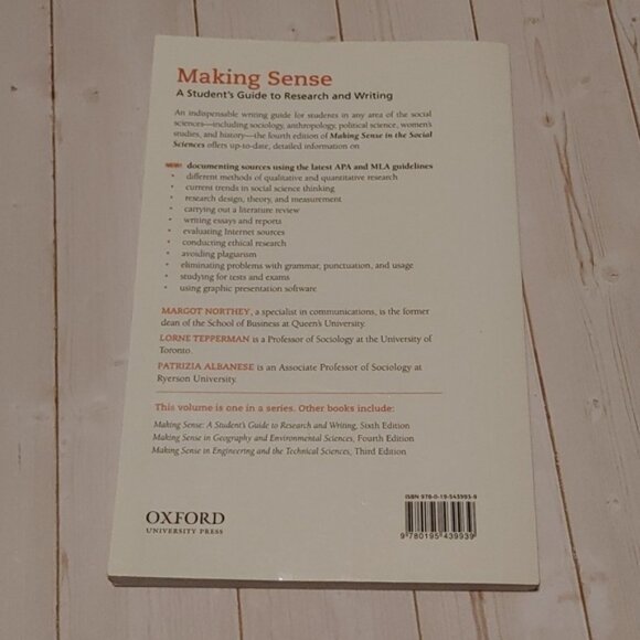 3/$13 Making Sense Student's Guide To Research And Writing 4th Edition Book - Picture 4 of 4